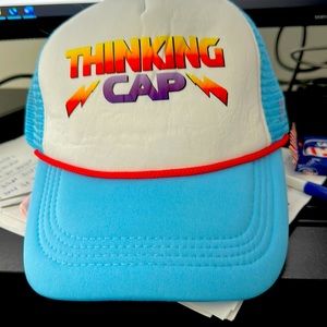 Thinking cap snap back hat as seen on Stranger Things